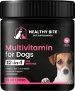 Bite sanatos 12 din 1 Multivitamine pentru câini - Skin and Coat Supplement, Immune Support, Pet Vitamine, Calciu pentru câini Made in USA - 120 Conte