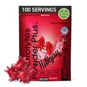 PulbereVitamina Electroliti Pulbere Plus (100 Serviri) Hibiscus Electrolit Pulbere Zero Calorie Keto,0 Zahăr, Nu Maltodextrin,1000mg Potasiu,120mg Calciu,120mg Magneziu, Pulbere de hidratare