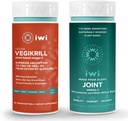 iwi Life Vegikrill & Joint Omega-3 Bundle, 30 Servings, Vegan-Based Plant Algae Omega 3, Krill & Fish Oil Alternative, No Fishy Aftergust