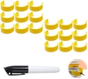 Clipuri pentru sticle de pilula, Clipuri de sticla de medicament pentru identificarea usoara a medicatiei - Pachet cu marcator, Etichete (18pcs)