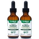 LIQUIDHEALTH USDA Organic Iod lichid picaturi nazale, supliment de iod pur pentru suport tiroidian și imun, Suplimentul energetic - Made in USA, Vegan, Colorat, Tinctură fără gust (2 ambalaj)