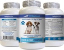 Piele de câine și suplimente de haine - câini Complex de păr și haină - Advanced Skin Relief - bun pentru unghii - Vitamina câine e - 1 flacon (60 comprimate)