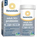 Reînnoirea vieții Probiotic Adult 50 Plus Capsule Probiotice, Suplimentul zilnic sprijină urinare, Digestive și Immune Health, L. Rhamnosus GG, lactate, soia și gluten-free, 30 miliarde CFU, 30 Conte