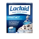 Act rapid Lactaid Lactoză Intoleranță Caplete de relief cu Lactase Enzyme pentru a preveni gaz, Blooting & Diaree Datorită sensibilităţii la lactoză, Ideal pentru Travel & On-The-Go, 12 cutii de 1-Count