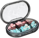 Medicină portabilă Caz Compact Pill Organizator cu mai multe Compartimente pentru Travel Lightweight Design Protecţie sigilată Ripple de apă Stylish pentru utilizare zilnică şi stocare bijuterii