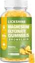 1 ambalaj Glicinat de magneziu Gumries 1000mg, Calciu, Potasiu, Bromelain, Vitamina D, B6, CoQ10 Supliment pentru relaxare, calm stare de spirit, relief de stres și somn pentru adulți și copii, 60 Counts