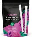 Vaginal Suppository Applicator (30 pack) - Disposable Suppositories Applicator for Women - Fits All Standard Size Capsules, Pills & Tablets - Soft Tip For Comfort & Easy Insert - Individually Wrapped