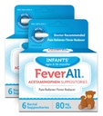 Feverall sugar Acetaminophen Samplers 6 Rectal Sampitors 80mg Fiecare Reliever durere / Reductor Fever. Paraben gratuit, fără culori artificiale sau alte conservanți. Vârsta 6-36 de luni. Value 3 Pack.