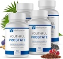 Tineret Prostate -Saw Palmetto pentru bărbați, stimulează energia cu Panax Ginseng, protecție antioxidantă, vitamina E & Licopen, promovează vitalitatea și bunăstarea - Prostata Supliment (Pachetul de 4)