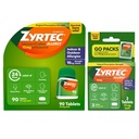 Zyrtec 24 ore Suplimente pentru alergii, medicamente pentru alergii în interior şi exterior cu 10 mg Cetirizină clorhidrat antihistamină, valoare Bundle de unul, 90 ct Flacon & Trei, 1 ct Pachete pentru călătorii