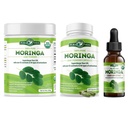 PURA VIDA MORINGA Pulbere 8 oz Capsule (120 număr) şi picături de extract de frunze Moringa (2fl oz)