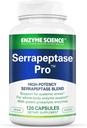 Enzyme Science Serapeptase Pro, 120 capsule - Serapeptidază Supliment pentru Sinus, suport imun şi cardiovascular