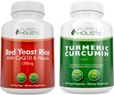 Red Yeast Rice 1200mg & Niacin + Ecologic Curcumin 700mg & Bioperine Furnizarea 95% Curcuminoide - 240 Capsule vegetariene