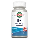 KAL Vitamina D3 5000 UI 125 mcg, Potenţă mare Vitamina D Masticabile, Absorbţia calciului, Sănătatea osoasă şi Suplimentul de sprijin imun, Aroma de mentă naturală, Garanţie de 60 de zile, 60 de serviri, 60 Chews