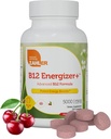 Zahler Energizer+ Vitamina B12-5000 mcg Vitamina B12 - Aroma naturala de cirese Lozenge dissolvabile - Kosher Gluten gratuit non-GMO B12 Vitamine 5000 mcg, energie Boost, Made in USA (120 Conte)