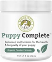 Wholistic Pet Organics Puppy Complete - Dog Multivitamine Powder - 8 Oz - Daily Dog Vitamine & Suplimente pentru produsele alimentare de casă - Sistem imunitar, Piele, Haină & Sănătate generală - căţeluşi mici şi mari