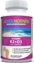 Vitamina K2 + D3 Supliment pentru Bone & Heart Health - Potenţă mare 5000 UI Vitamina D3 & 100 mg Vitamina K2 (MK7) Capsule pentru Absorbţie optimă a calciului - 60 capsule Vegane