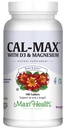 Maxi Health Calciu 1000 mg cu vitamina D3 (400 UI) și magneziu (750 mg) - Cal Max Supliment alimentar pentru oase, dinți și suport comun - pentru bărbați și femei - 180 comprimate