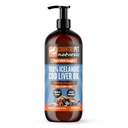 Wild Caught Pure Cod Ficat ulei 16oz Cel mai mare Omega 3 1150mg/tsp, cea mai mare puritate, mare EPA/DHA, vitamina A & D - Reduce mancarimi, sanatoasa piele si haina, mobilitate, BPA-free, pompa inclus.