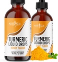 Curcumina curcumina picatura lichida - suport natural comun si sanatos cu 95% Curcuminoide standardizate pentru cea mai buna absorbtie - non-GMO, gluten gratuit 4 Fl Oz (Pachetul de 2)