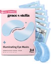 Grace & Stella Premiu Câștigarea sub masca ochi Reduce cercuri întunecate, ochi pufos, saci de ochi, riduri, Gel sub ochi patch-uri, Cadouri de ziua de naștere pentru femei - Vegan Cruzime-Libera de îngrijire a sinelui (24 perechi, albastru)
