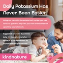 KINNATURE Gume de potasiu și magneziu pentru adulți și copii - Supliment de potasiu 500mg & 1000mg Citrat de magneziu & 400mg Glycinate de magneziu Gume masticabile
