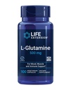 Extensie de viaţă L-glutamină, L-glutamină 500 mg, Aminoacid, Susţine sănătatea musculară şi imună, Gluten-Free, non-GMO, 100 Capsule vegetariene
