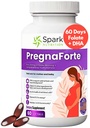 Pregnaforte 1 pe zi vitamine prenatale pentru femei 2 luni: acid folic, ulei de pește Omega 3 DHA/EPA, vitamina D3, B6, Vitmain B12, C, E, Calciu, Fier, Magneziu, supliment de zinc FSA HSA multivitamine eligble