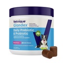 Vetnique Glandex Probiotice zilnice pentru câini cu prebiotice pentru a sprijini sanatatea gust cu enzime de fibre si digestive, Chews probiotice sau pudre (60ct Chews, Bacon Chews)