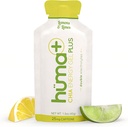 Huma Plus (Double Electrolytes) - Chia Energy Gel, Lemon Lime, 24 Gels, 25mg Cafeina - Stomac prietenos, Geluri alimentare reale