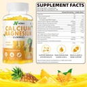 Calciu Magneziu Gume de zinc cu vitamina D3, supliment Ashwagandha - Absorbție crescută de potențial - Ananas Flavor-90 Conte