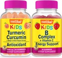 Ei bine Da Curcumin Turmeric Copii + B Complex Copii, Gume Bundle - mare Tasting, Supliment de vitamine, Gluten gratuit, OMG gratuit, Guma de mestecat