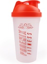 Phoenix Fitness Proteine Shaker flacon - 500ml Leakproof Sticluță cu șurub Top Lid și Mesh Grid - Seif BPA gratuit Sport & Gym Sticla - Orange