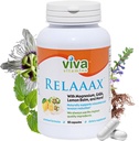 Relaaax - with Magnesium, GABA, L-Theanine, Lemon Balm, Supports Mood, Relaxation, Tension, Helps Achieve Calm & Relaxed Mind, Non-GMO, Vegan, 60 Caps