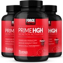 Force FACTOR Prime HGH Secretion Activator, 3-Pack, Suplimentul HGH pentru bărbații cu Alpha studiat clinicSize pentru a ajuta la declanșarea producției HGH, creșterea forței de antrenament, & îmbunătățirea performanței, 225 Conte