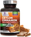 Organic Ceylon Cinnamon Supliment 1800 mg - Certified Organic Ceylon Powder Pastile - Energy & Heart Support for Women & Men, Bottled in USA, Antioxidant, Gluten Free, Non-GMO - 120 Capsule