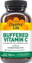 Viaţa de ţară Buffered Vitamina C 1000 mg cu Bioflavonoids, Calciu, Magneziu, Potasiu - Suport Imun, Capsule Vegane, Gluten-Free, Blând pe Stomac - 100 comprimate