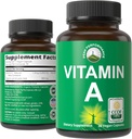 Vitamina organică Certified A 5000 UI Supliment Capsule Vitamine de mare potenta. pentru adulți, Bărbați, Femei, Copii. Made with Organic Morcov Juice. Mare pentru imun, piele, suport ocular. Non OMG, Pastile Vegane