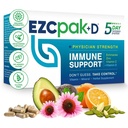 EZC Pak 5-Day Immune System Booster cu Echinacea, Vitamina C, Zinc & Vitamina D - Tained Immune Supplement Supplement pentru Adulți - Suporturi Imunitate, Easy Travel-Size Supliment Pack