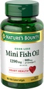 Nature's Bounty Mini Fish Oil Softgels, Burpless Fish Omega 3 Suplimente, Suporturi Heart Health, 90 Softgels (Pachet de 1)