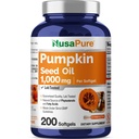 NusaPure ulei de semințe de dovleac 1000mg 200 capsule Softgel (non-GMO, Soyfree) Fitosteroli naturali