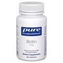 Pure Encapsulations Biotin 8 mg - B Suplimentul de vitamine pentru a ajuta Stres Relief, Hair, Piele & unghii Consolidarea, Metabolism, Carbohidrat Support & Nervos System * - cu Premium Biotin - 120 capsule