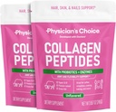Colagen Peptides Powder - Proteină hidrolizată (tip I & III) - Enzime digestive - Keto Colagen Powder for Women & Men - Hair, Skin, Joints & Workout Recovery Aid - Grass Fed, Non-GMO - Două ambalaje