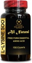 L-LYSINE Suplement AINICOACIDES - Lysine Supplement Immune Support, suport Integritatea pielii şi buzelor, L-Lysine Hydrochloride suport, Azot echilibru, Gluten gratuit - 1 flacon 100 Counts