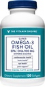 Vitamina Shoppe Omega 3 ulei de pește 1290mg, EPA 735mg & DHA 165mg, puritate asigurat, distilat molecular pentru a sprijini cardiovasculare, comun și creier de sănătate (120 Softgels)