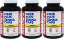 Yerba Prima Fiber Plus Senna Capsule, 180 Conte (Pachet de 3) - 118 Serviri de ajutor blând peste noapte, Statele Unite ale Americii Made, Non-GMO, pentru utilizarea pe termen scurt pentru a restabili regularitate