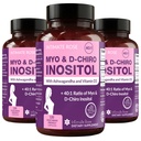 Rose Intimate Myo-Inositol & D-Chiro Inositol Blend - 40:1 Blend Ratio - Femeii de sprijin zilnic Wellness - Vitamina D & Ashwagandha, 3 sticle