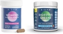 Probioticele feminine BIOHM 30B CFU & Super Greens/Kids Berry Blast Bundle: Curaj și asistență medicală generală, 9 Strains, 30 de zile de aprovizionare, bogat în antioxidanți