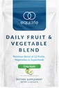 Equilife Daily Fruit & Vegetal Blend, Superfood Antioxidant Supliment, Crisp Apple Arovă cu vitamina C, Fibră și 9 Aminoacidi esențiali, Suporturi Energie, Zahăr scăzut, Vegan, 30 Serviri