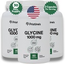 PRISTINE'S Glicină 1000MG Amino Acid Supplement Sleep Support Capsule (3-Pachet) - 90 zile de aprovizionare - Recuperare musculară, Rinichi & Colagen Support de producție